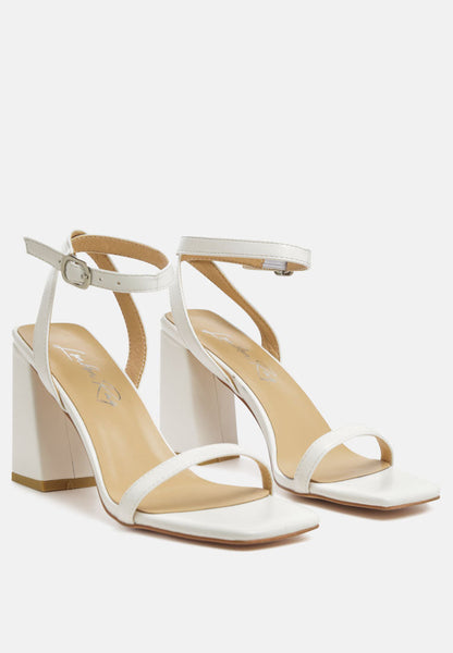 Mooncut Ankle Strap Block Heel Sandals- 3 Colors