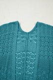 Redwood Burl Mix Pattern Hollow Knit Open Front Cardigan