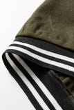 Contrast Cuff Drop Shoulder Zip-Up Tunic Hoodie- 3 Colors