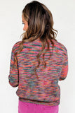 Purple Space Dye Yarn Crew Neck Sweater