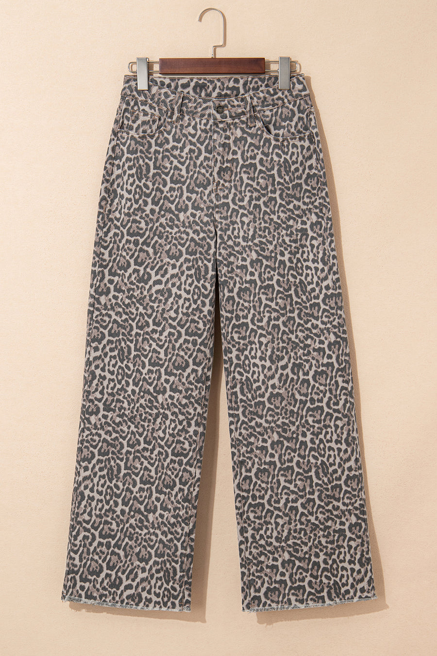 Print Frayed Edge Wide Leg High-Waist Jeans- 7 Styles