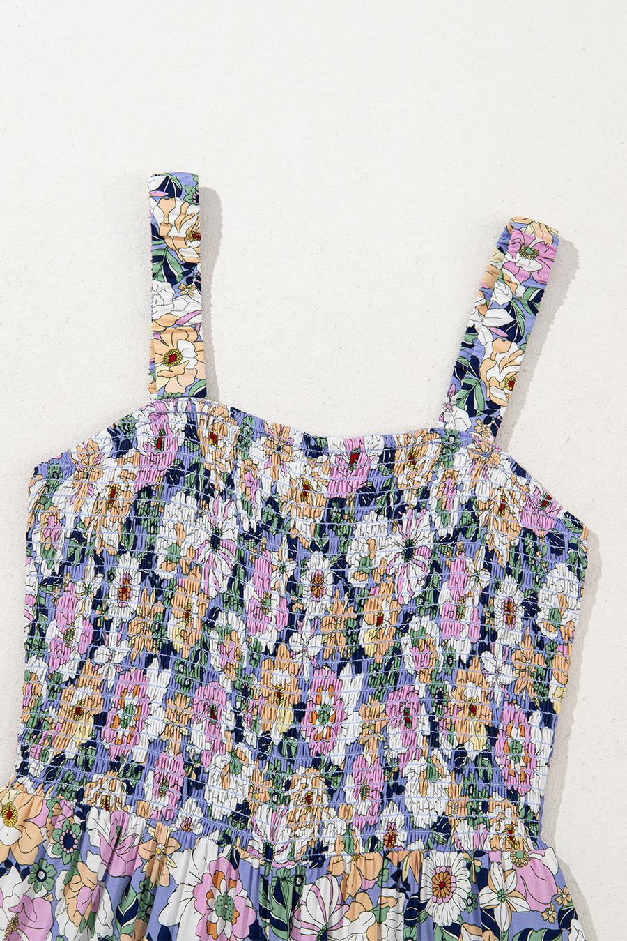 Floral Square Neck Stretch High-Waist Jumpsuit- 3 Colors