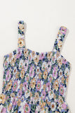 Floral Square Neck Stretch High-Waist Jumpsuit- 3 Colors