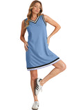 Contrast Trim V-Neck Sleeveless Mini Dress- 2 Colors