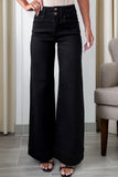 2-Button High Waist Wide Leg Jeans- 4 Colors