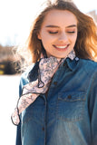 Peach Cutesy Floral Bandana