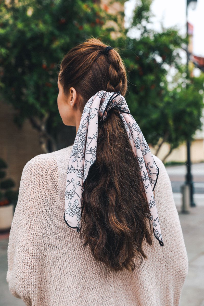 Peach Cutesy Floral Bandana