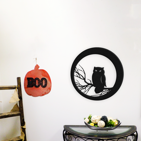 Halloween Owl Metal Wall Art- 2 Sizes