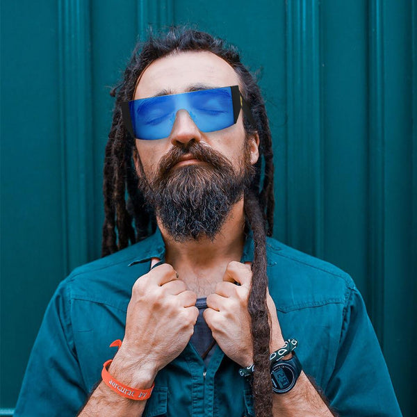 MABLETON | Women Retro Flat Top Lens Square Shield Wrap Around Sunglasses