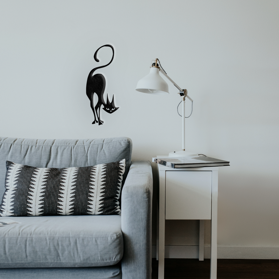 Mischievous Cat Metal Wall Art- 2 Sizes