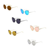 Dublin- Mirrored Lens Round Cat-Eye Sunglasses- 6 Colors