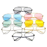 HIDALGO Metal Oversized Tinted Lens Aviator Sunglasses- 8 Colors