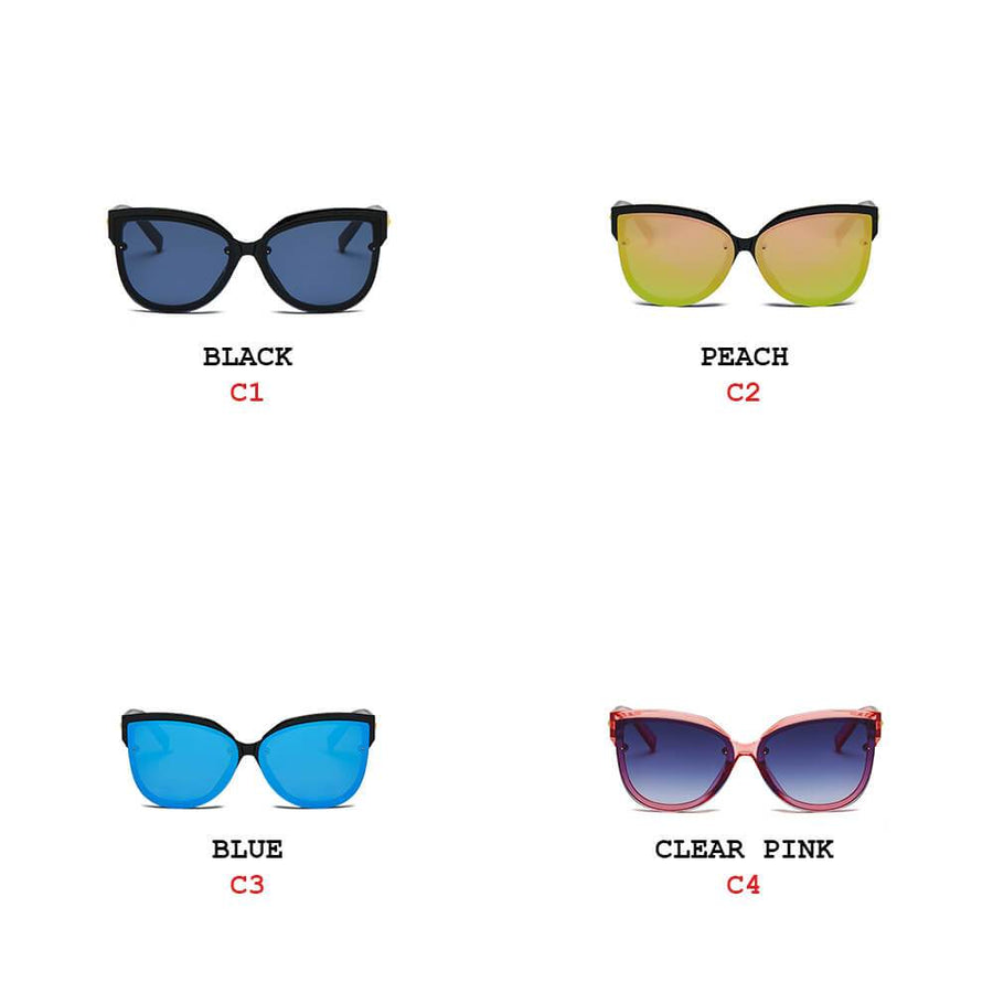 LENOIR | Women Oversized Mirrored Cat Eye Sunglasses