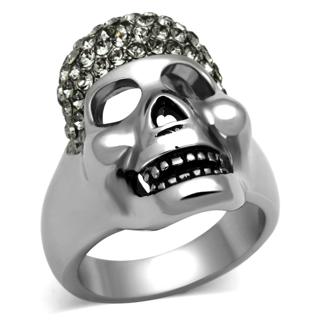Stainless Steel Bling Skull Ring- 6 Sizes