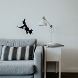 Witch On A Broom Metal Wall Art