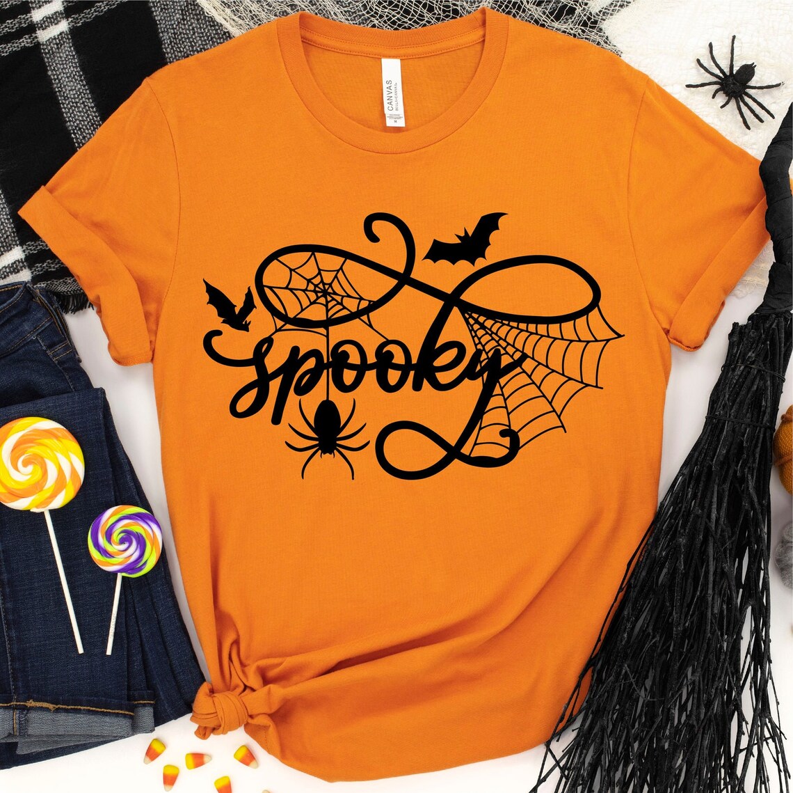 Unisex Spooky Halloween T-Shirt- Orange