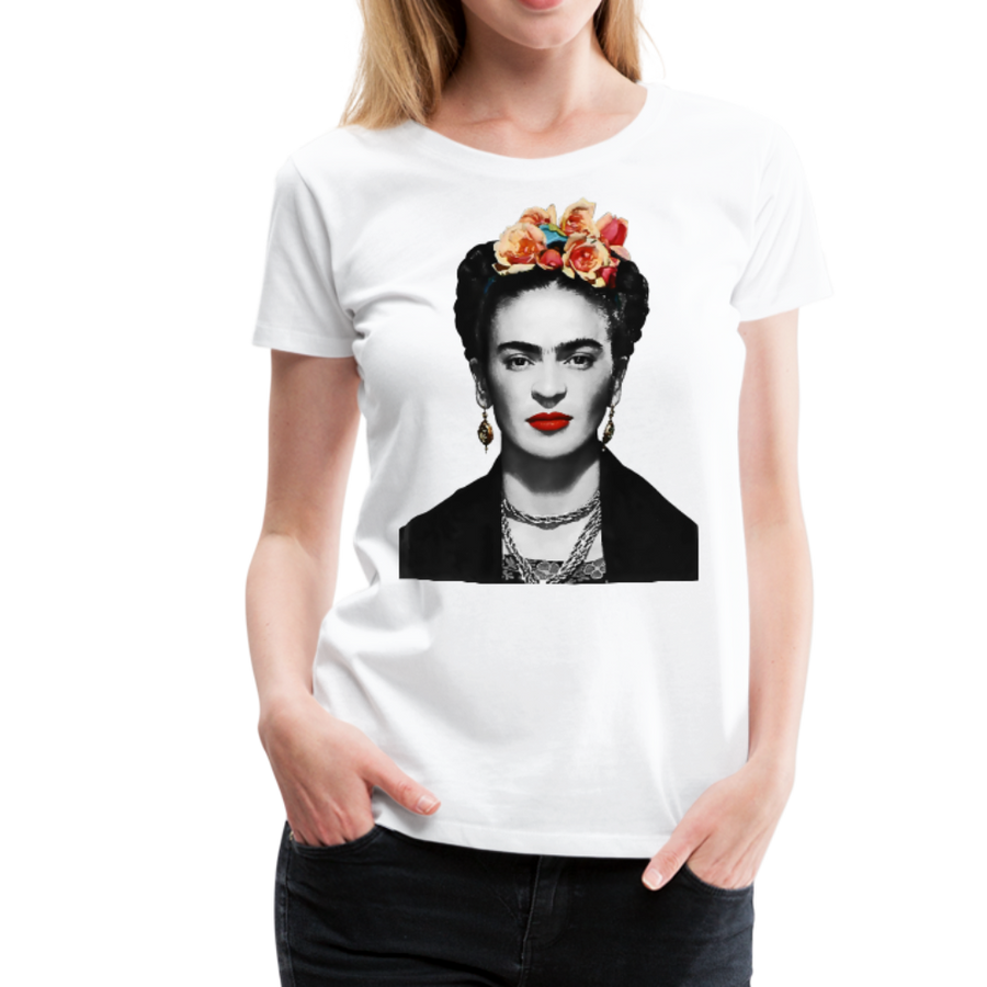 Men's & Women's Frida Kahlo With Flowers Poster Artwork T-Shirt- 5 Colors