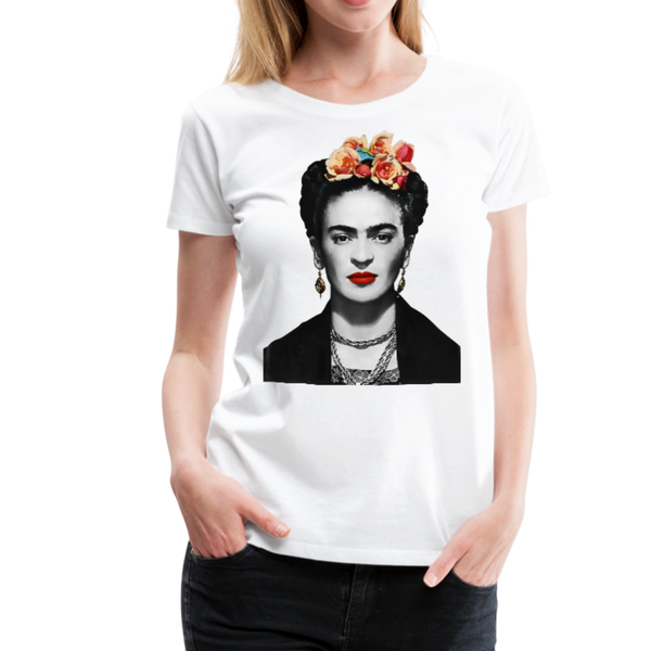 Men's & Women's Frida Kahlo With Flowers Poster Artwork T-Shirt- 6 Colors