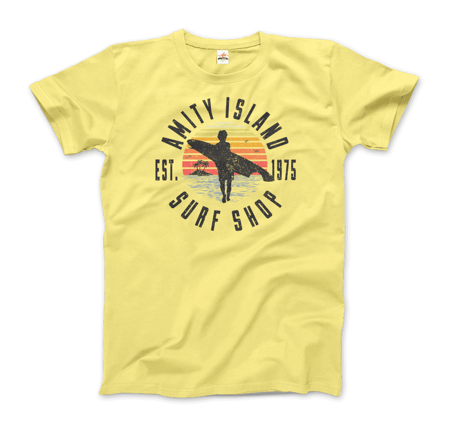 Men's or Women's Amity Island Surf Shop, Jaws T-Shirt- Various Colors