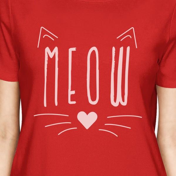 Meow Women's T-Shirt- Red