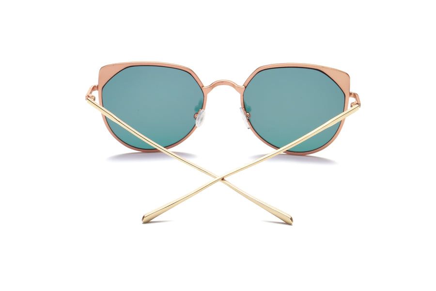 HERSHEY | A17 - Women's Flat Lens Metal Frame Cat Eye Sunglasses