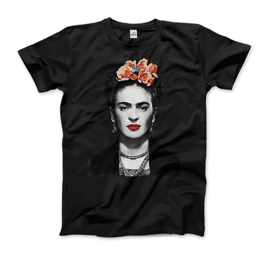 Men's & Women's Frida Kahlo With Flowers Poster Artwork T-Shirt- 5 Colors