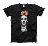 Men's & Women's Frida Kahlo With Flowers Poster Artwork T-Shirt- 5 Colors