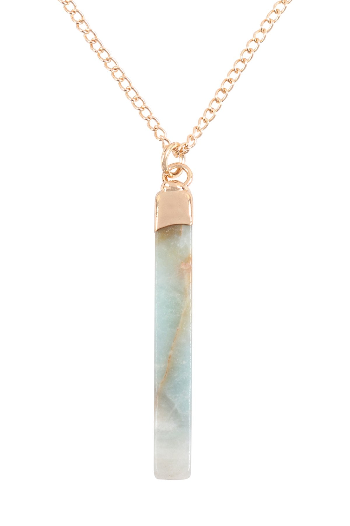Bar Stone Pendant Necklace- 6 Colors