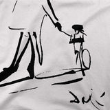 Men's or Women's Salvador Dali Sketch, Childhood With Father Riding a Bike 1971 T-Shirt- Various Colors
