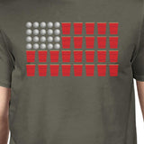 Beer Pong American Flag Men's T-Shirt- Dark Gray