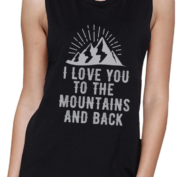 To the Mountains & Back Women's Muscle Tee- Black
