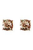 Glitter Cushion Cut Post Earrings- 3 Colors