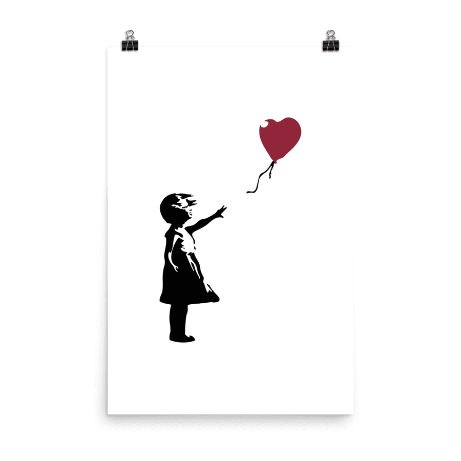 Banksy the Girl With a Red Balloon Artwork Poster