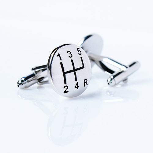 Silver Manual Transmission Cuff Links