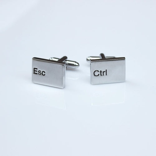 Silver Ctrl and Esc Button Cuff Links