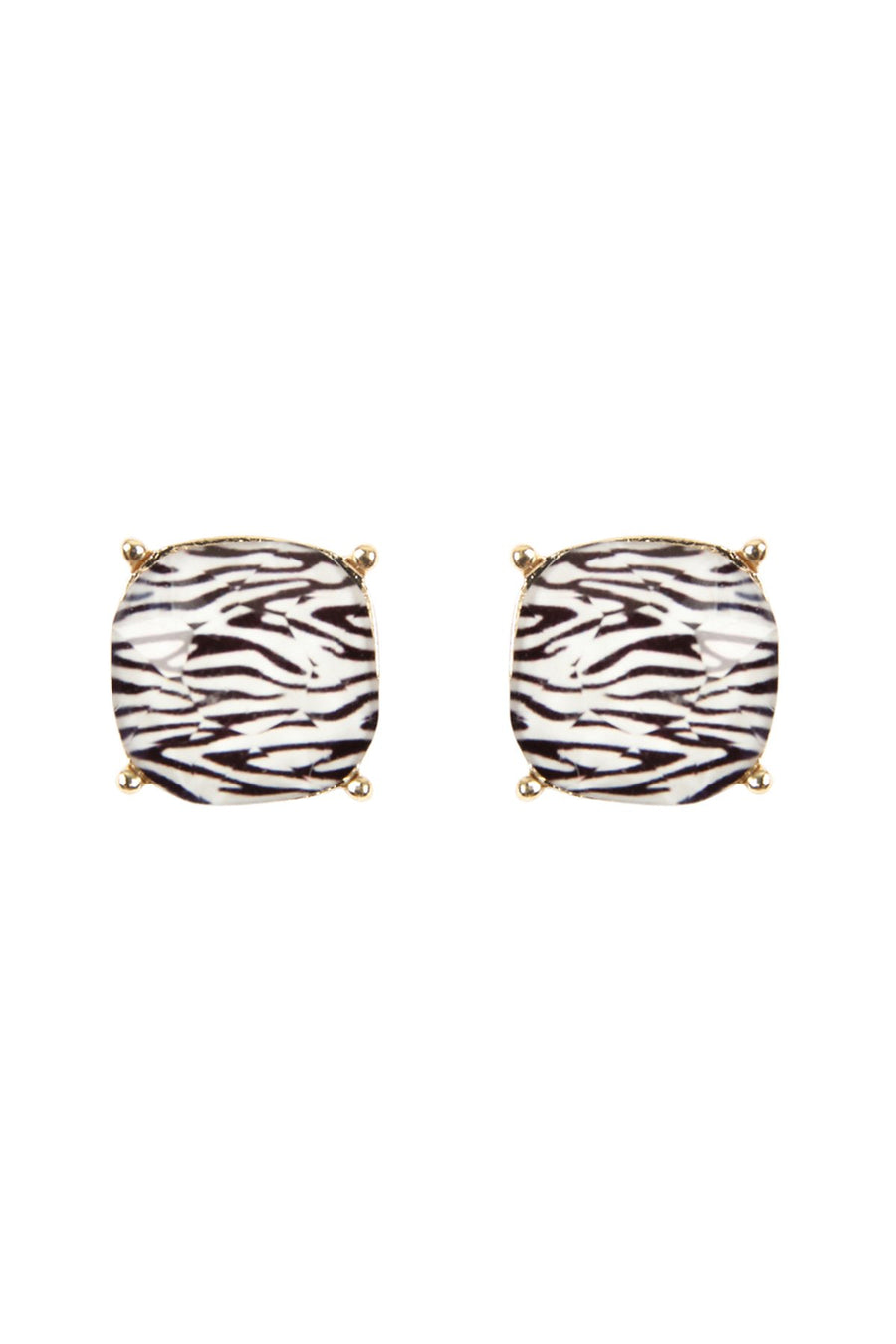 Matte Cushion Cut Post Earrings- 5 Colors