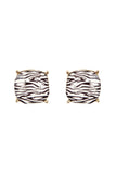 Matte Cushion Cut Post Earrings- 5 Colors