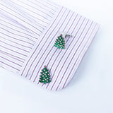 Christmas Tree Cuff Links on shirt