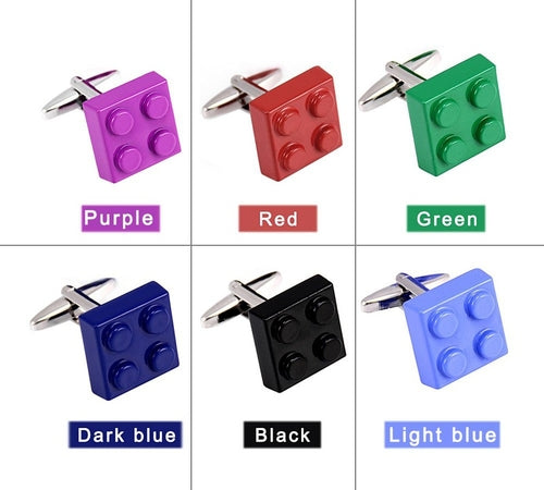 Lego Blocks Cuff Links- 6 Colors