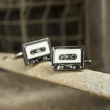 Gun Metal & White Cassette Cuff Links
