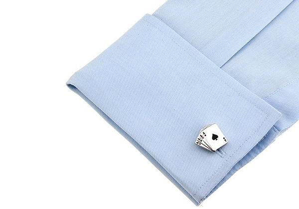 Aces Cuff Links on shirt