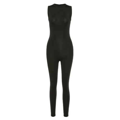 Mock Neck Sleeveless Jumpsuit- 3 Colors