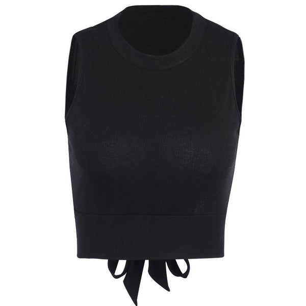 Women's Open Back Cropped Tank Top- 4 Colors