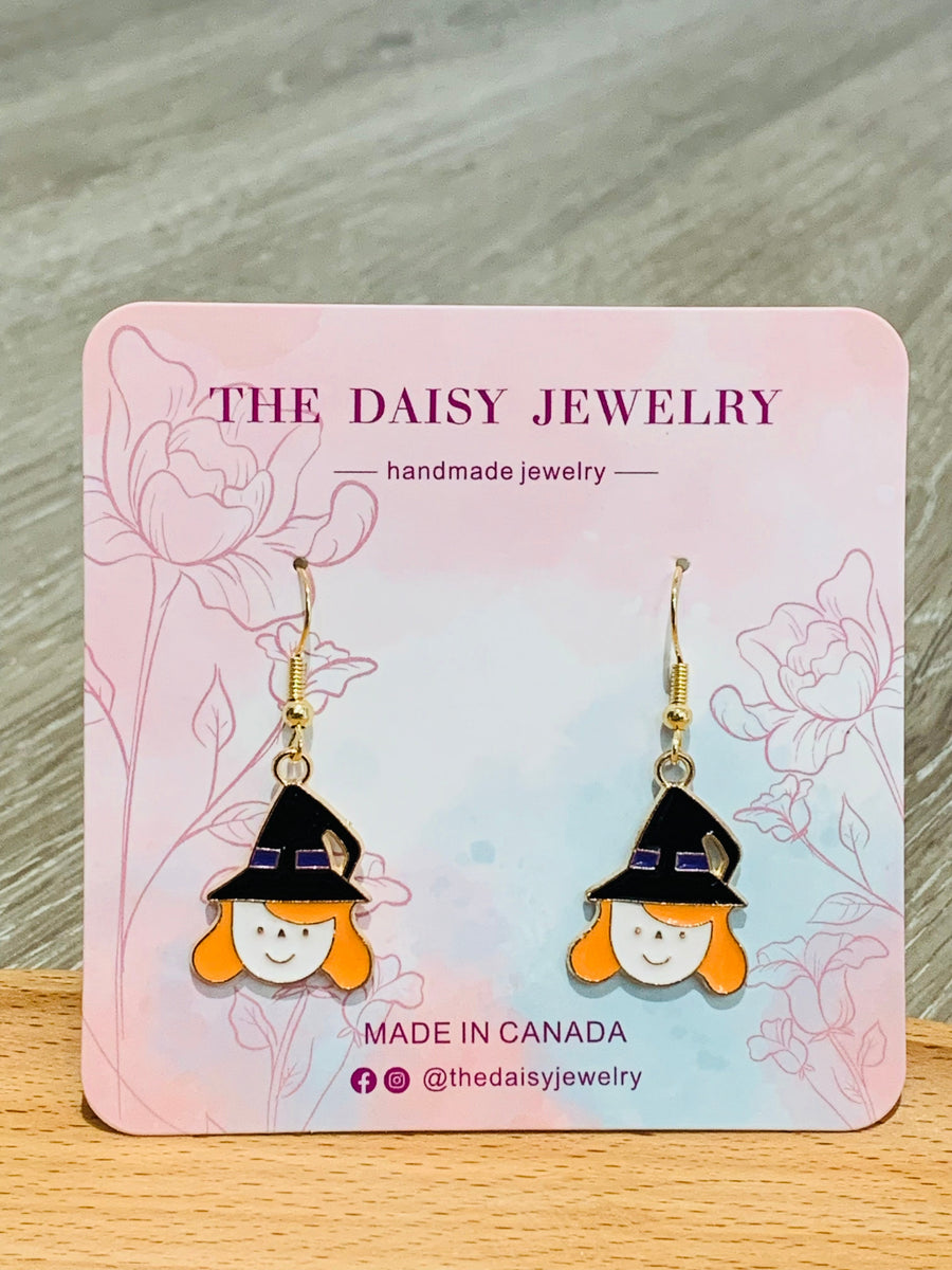 Halloween Witch Fish Hook Earrings