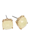 Matte Cushion Cut Post Earrings- 5 Colors