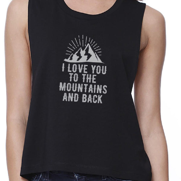 To the Mountains and Back Crop Top- Black