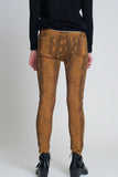 Mustard Reversible Snake Print Skinny Jeans