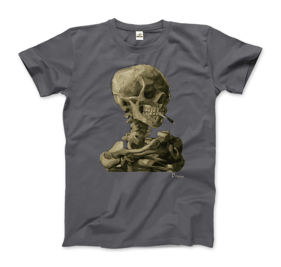 Men's & Women's Van Gogh Skull of a Skeleton With Burning Cigarette 1886 T-Shirt- 5 Colors