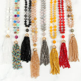 Beaded Tassel Pendant Necklace- 6 Colors