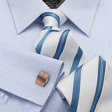 Square Wood and Gun Metal Cuff Links